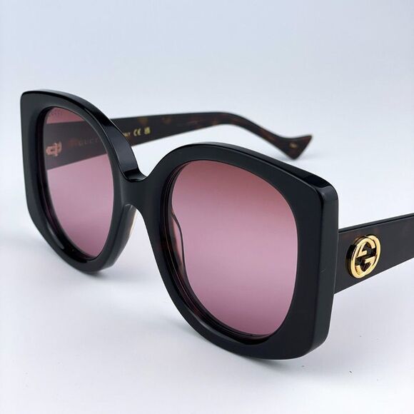 NEW Gucci GG1257S 003 Havana Gradient Red Butterfly Oversized Women Sunglasses - Picture 8 of 13